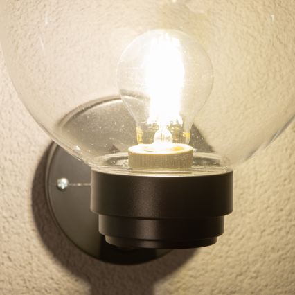 BRILAGI - Vonkajšie nástenné svietidlo s pohybovým senzorom HARBOR 1xE27/40W/230V IP33 antracitové/číre
