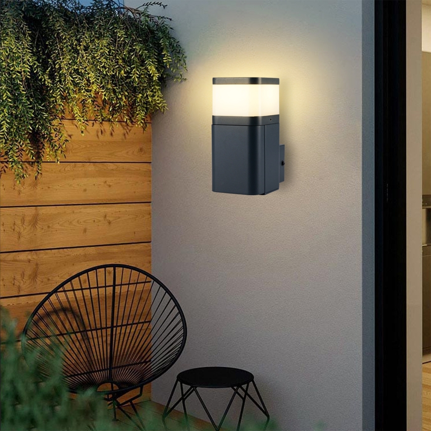 Brilagi - Vonkajšie nástenné svietidlo so zásuvkou SCHUKO PILLAR 1xG9/11W/230V IP44 antracit