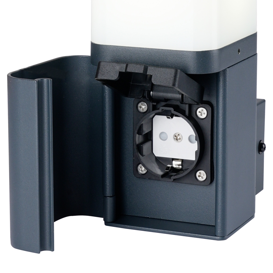 Brilagi - Vonkajšie nástenné svietidlo so zásuvkou SCHUKO PILLAR 1xG9/11W/230V IP44 antracit