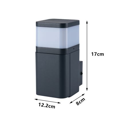 Brilagi - Vonkajšie nástenné svietidlo so zásuvkou SCHUKO PILLAR 1xG9/11W/230V IP44 antracit