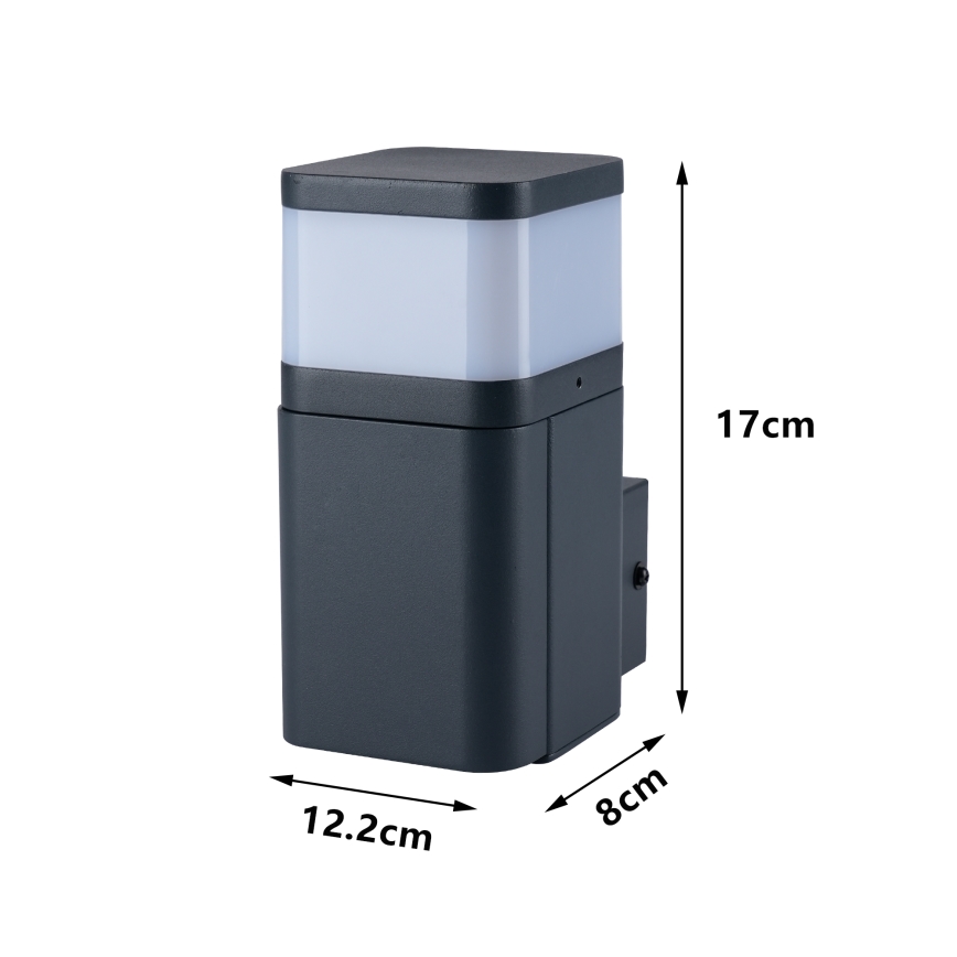 Brilagi - Vonkajšie nástenné svietidlo so zásuvkou SCHUKO PILLAR 1xG9/11W/230V IP44 antracit