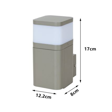 BRILAGI - Vonkajšie nástenné svietidlo so zásuvkou SCHUKO PILLAR 1xG9/11W/230V IP44 sivé
