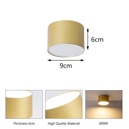 BRILAGI - Vonkajšie stropné svietidlo FORIS LED/9W/230V priemer 9 cm zlaté IP44