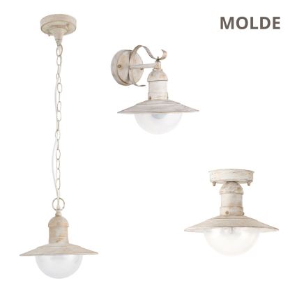 Brilagi - Vonkajšie stropné svietidlo MOLDE 1xE27/60W IP44 biela/patina