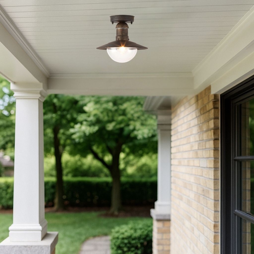 Brilagi - Vonkajšie stropné svietidlo MOLDE 1xE27/60W IP44 bronzová/patina