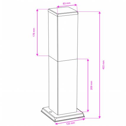BRILAGI - Vonkajšie svietidlo NOVA 1xE27/15W/230V 40 cm IP44 matný chróm