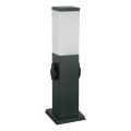 Brilagi - Vonkajšie svietidlo s 2 zásuvkami SCHUKO NOVA 1xE27/15W/230V 40 cm IP44 antracit