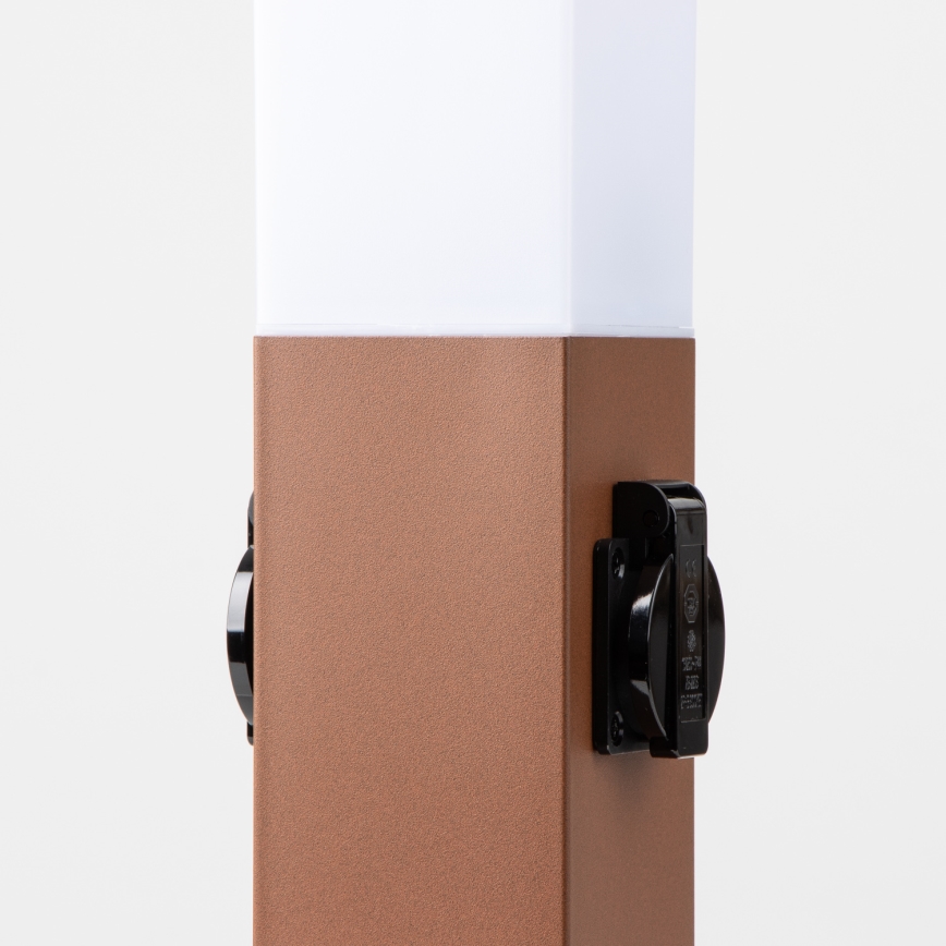 BRILAGI - Vonkajšia lampa s 2 zásuvkami SCHUKO NOVA 1xE27/15W/230V 40 cm IP44 hnedá