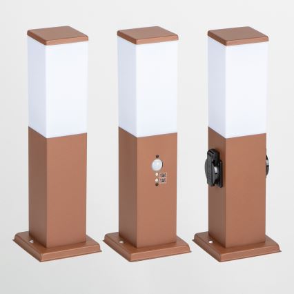 BRILAGI - Vonkajšia lampa s 2 zásuvkami SCHUKO NOVA 1xE27/15W/230V 40 cm IP44 hnedá