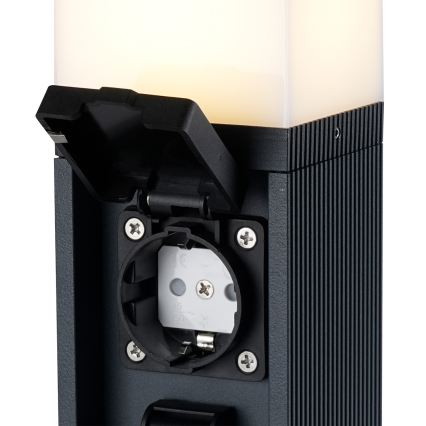 Brilagi -Vonkajšie svietidlo s 2 zásuvkami SCHUKO PILLAR 1xG9/11W/230V IP44 antracitové