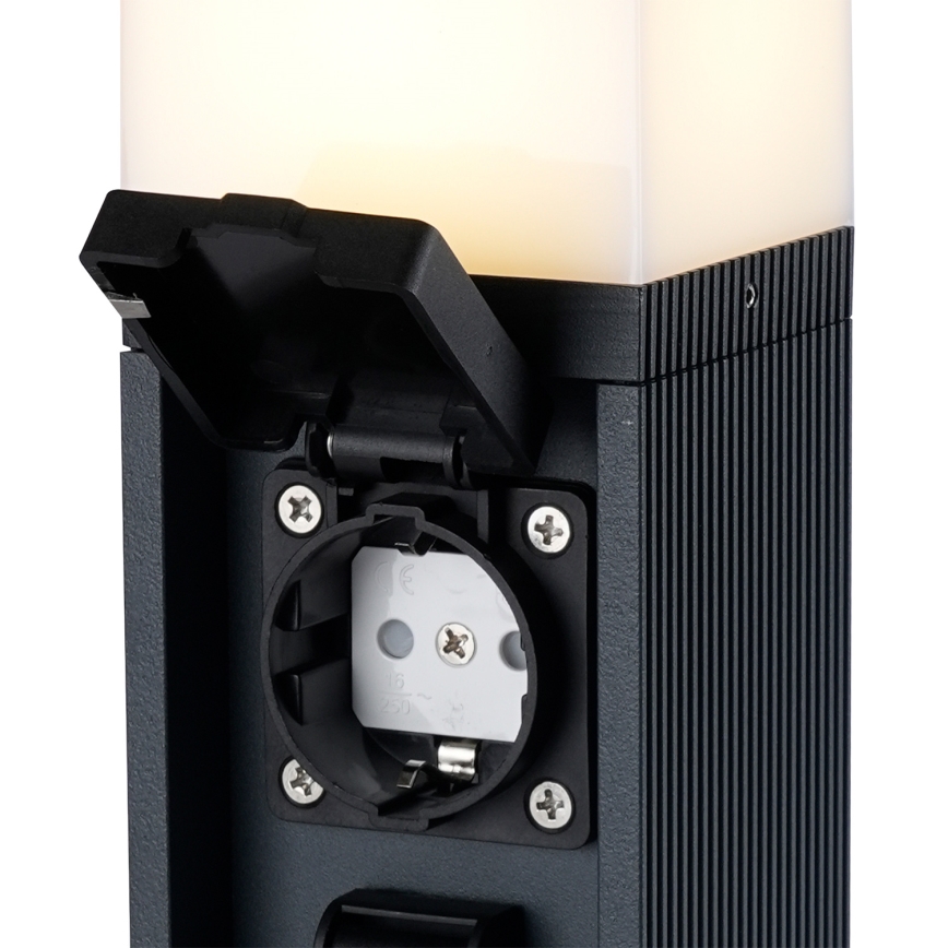 Brilagi -Vonkajšie svietidlo s 2 zásuvkami SCHUKO PILLAR 1xG9/11W/230V IP44 antracitové