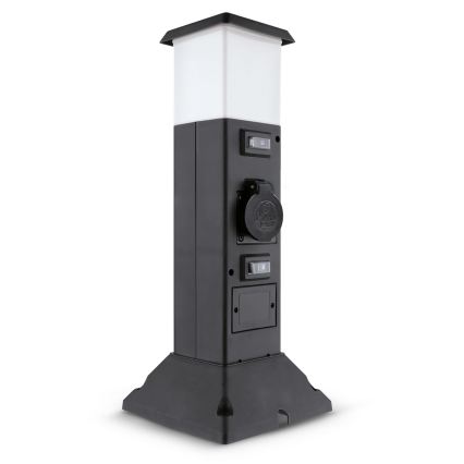 Brilagi - Vonkajšie svietidlo so 2 zásuvkami SCHUKO 1xE14/15W/230V IP44 čierne