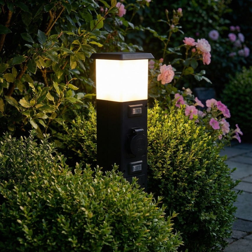 Brilagi - Vonkajšie svietidlo so 2 zásuvkami SCHUKO 1xE14/15W/230V IP44 čierne