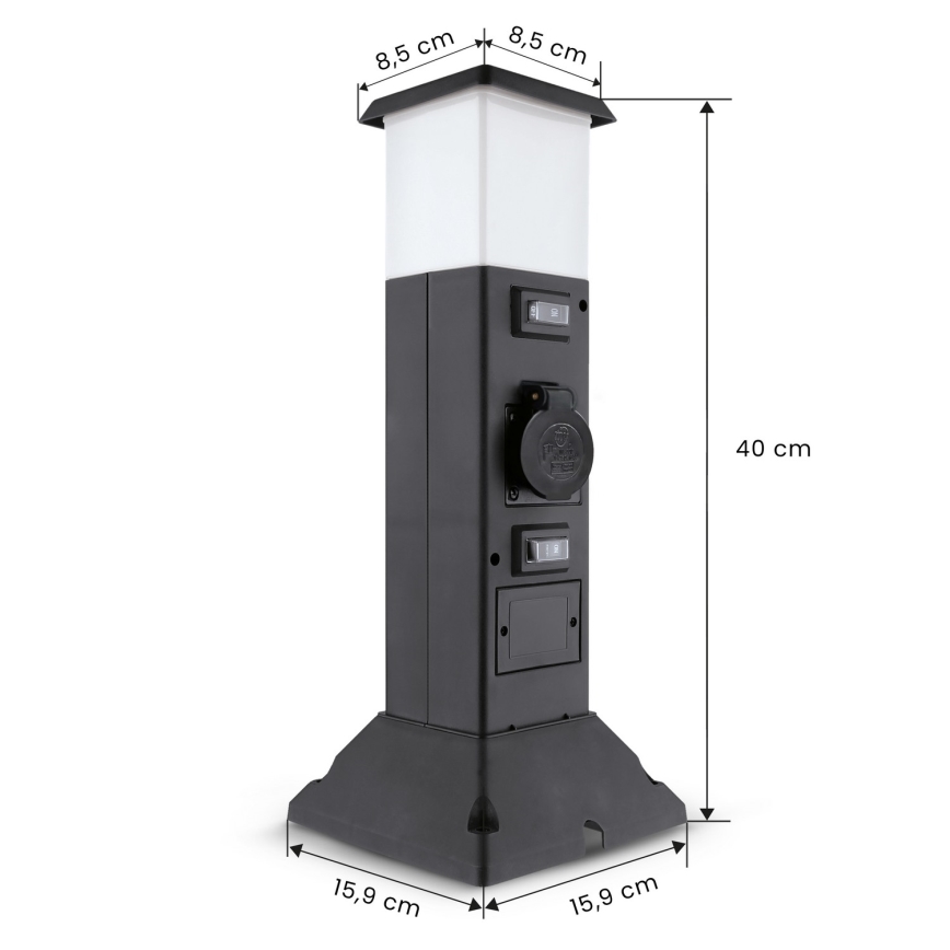 Brilagi - Vonkajšie svietidlo so 2 zásuvkami SCHUKO 1xE14/15W/230V IP44 čierne