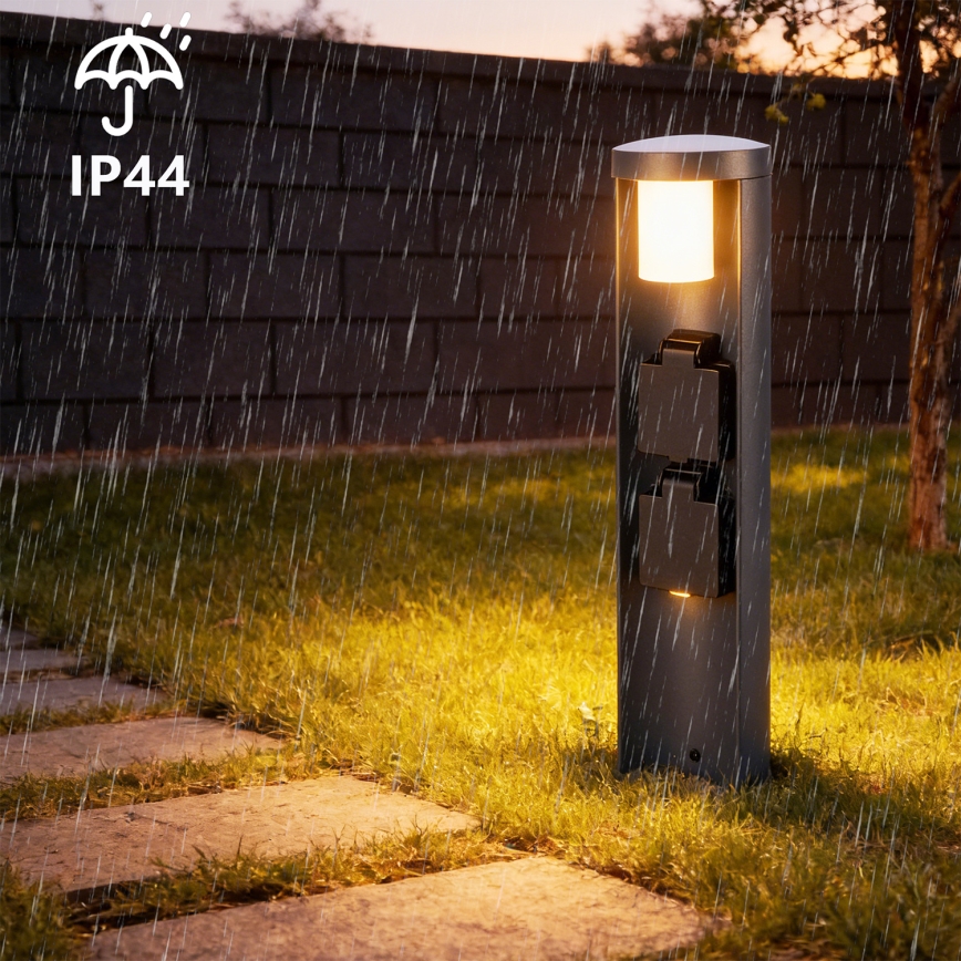Brilagi - Vonkajšia lampa s 2 zásuvkami SCHUKO PILLAR 1xG9/11W/230V IP44 antracit