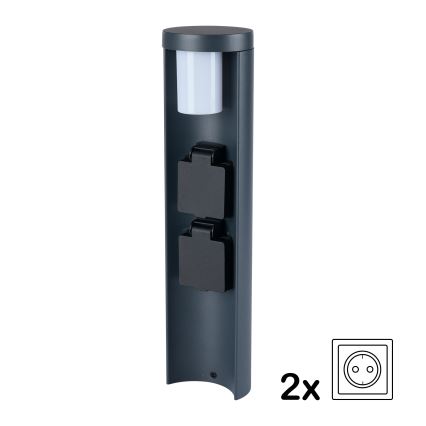Brilagi - Vonkajšia lampa s 2 zásuvkami SCHUKO PILLAR 1xG9/11W/230V IP44 antracit