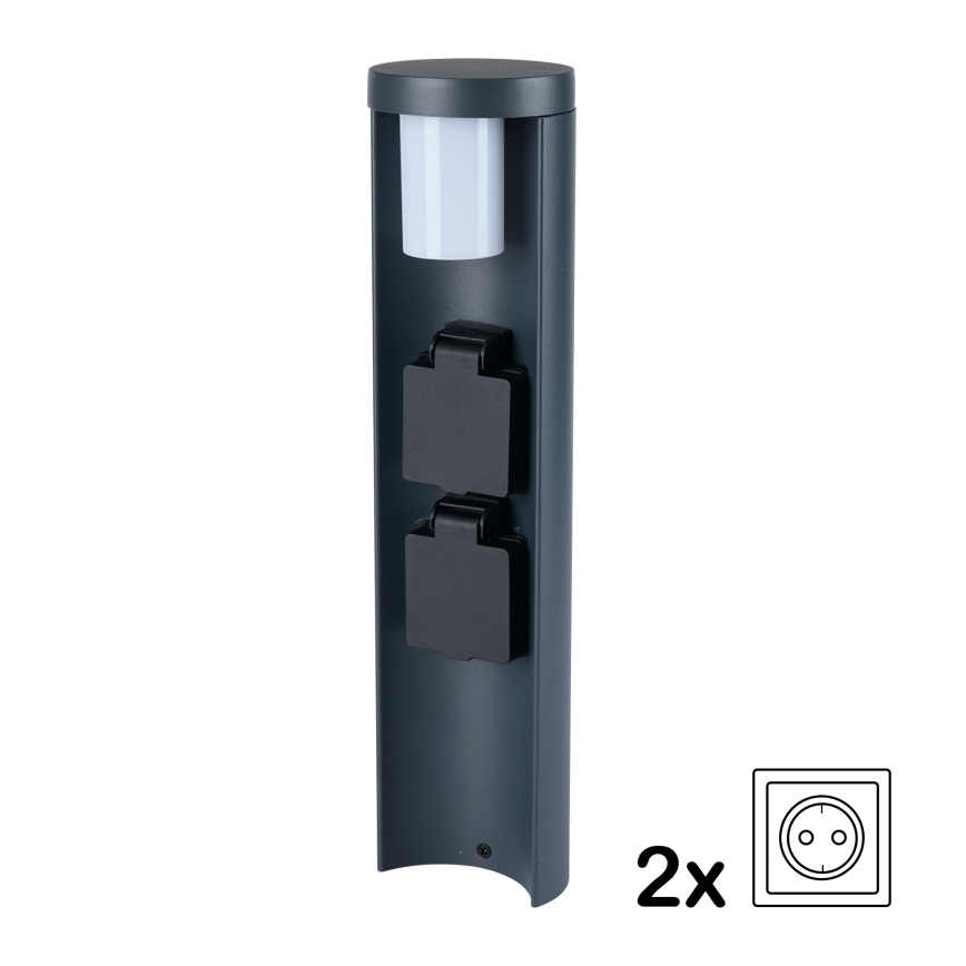 Brilagi - Vonkajšia lampa s 2 zásuvkami SCHUKO PILLAR 1xG9/11W/230V IP44 antracit