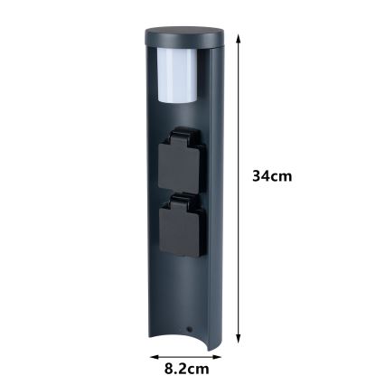 Brilagi - Vonkajšia lampa s 2 zásuvkami SCHUKO PILLAR 1xG9/11W/230V IP44 antracit