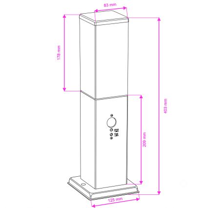 BRILAGI - Vonkajšie svietidlo so senzorom NOVA 1xE27/15W/230V 40 cm IP44 čierne