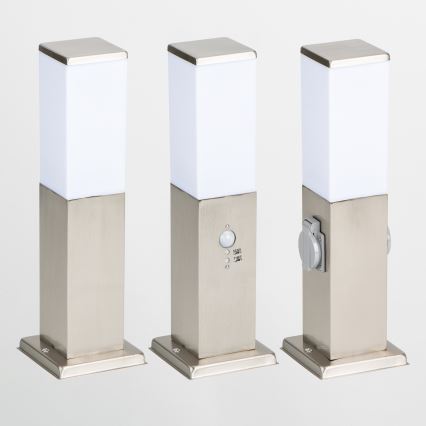 BRILAGI - Vonkajšie svietidlo so senzorom NOVA 1xE27/15W/230V 40 cm IP44 matný chróm