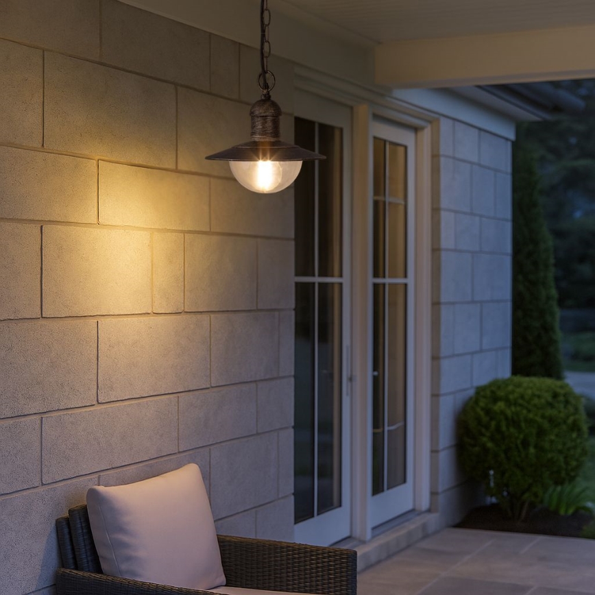 Brilagi - Vonkajšie závesné svietidlo MOLDE 1xE27/60W IP44 bronzová/patina