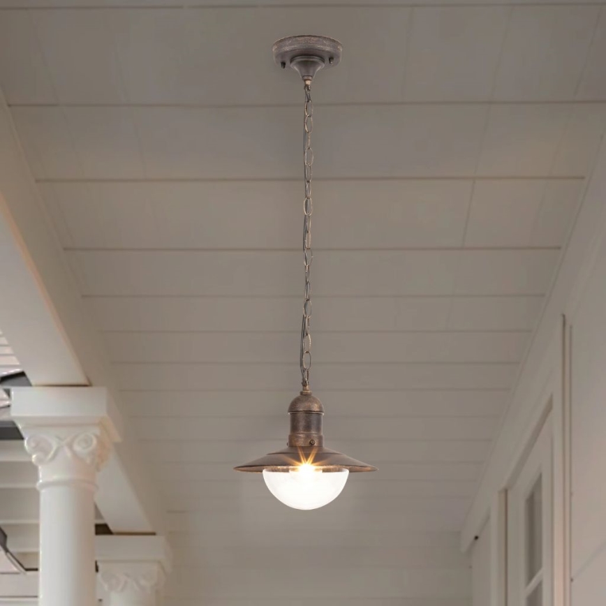 Brilagi - Vonkajšie závesné svietidlo MOLDE 1xE27/60W IP44 bronzová/patina