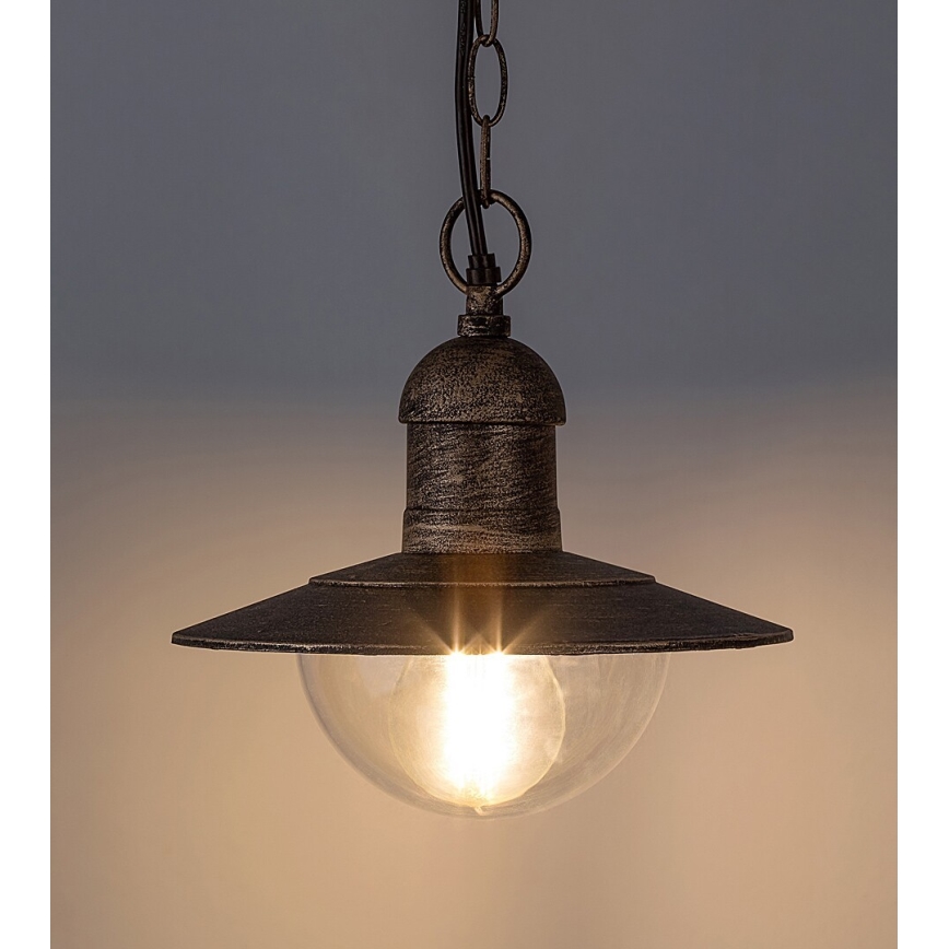 Brilagi - Vonkajšie závesné svietidlo MOLDE 1xE27/60W IP44 bronzová/patina