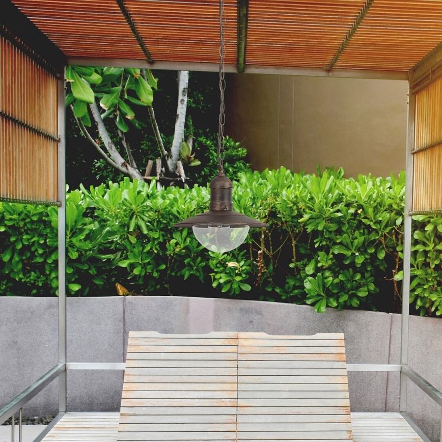 Brilagi - Vonkajšie závesné svietidlo MOLDE 1xE27/60W IP44 bronzová/patina