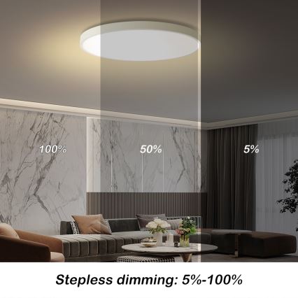 Brilagi - Stmievateľné LED stropné svietidlo POOL SMART 100W/230V, 3000-6000K, pr. 80 cm, biele + diaľkové ovládanie