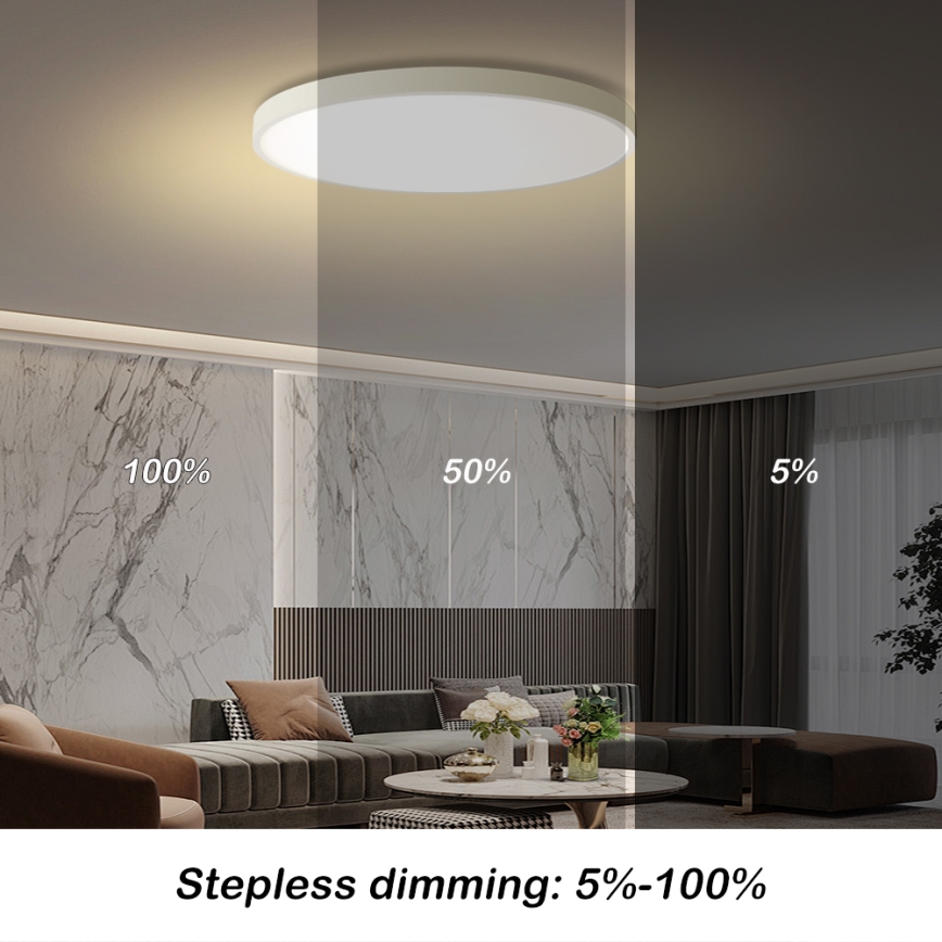 Brilagi - Stmievateľné LED stropné svietidlo POOL SMART 100W/230V, 3000-6000K, pr. 80 cm, biele + diaľkové ovládanie