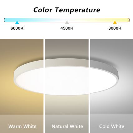 Brilagi - Stmievateľné LED stropné svietidlo POOL SMART 100W/230V, 3000-6000K, pr. 80 cm, biele + diaľkové ovládanie