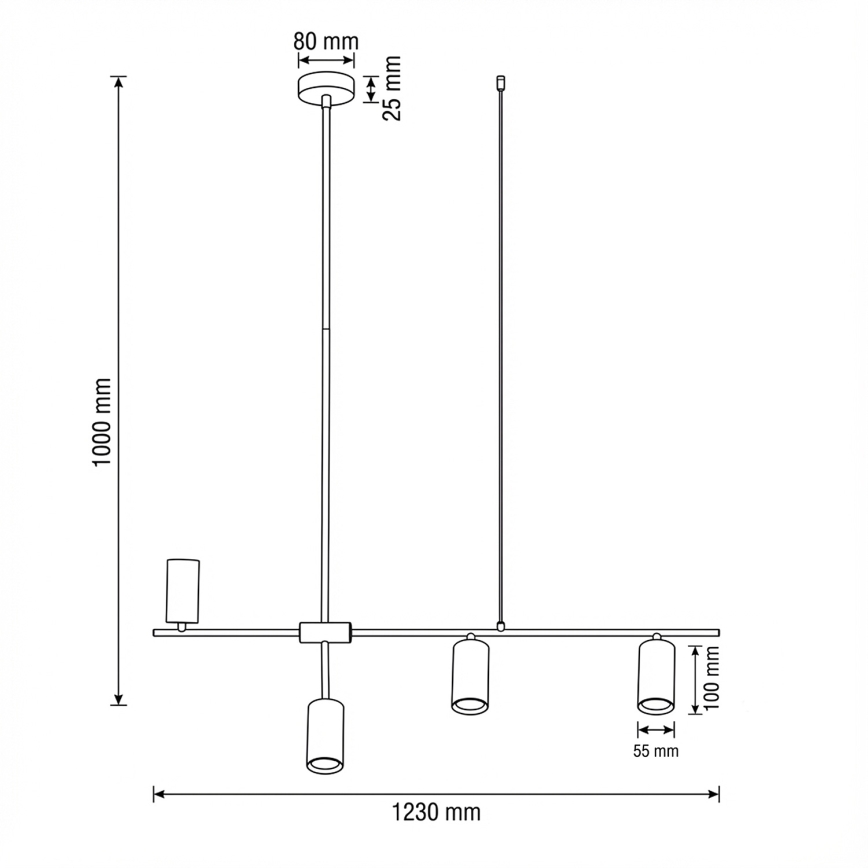 Brilagi - Závesné svietidlo CRANE na lanku 4xGU10/30W/230V biele