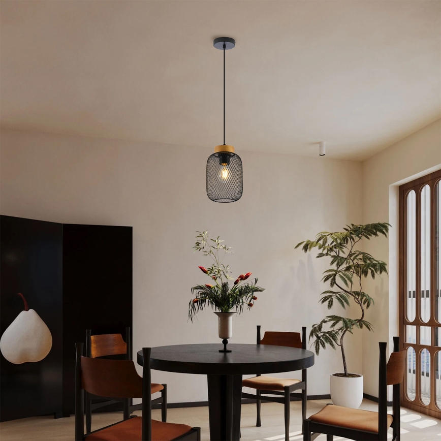 Brilagi - Závesné svietidlo na kábli BASKLITE 1xE27/15W/230V kaučukovník/čierna