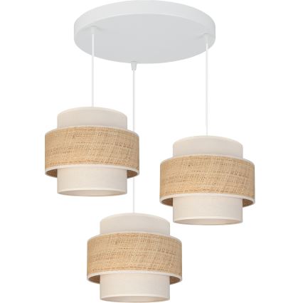 Brilagi - Závesné svietidlo na lankách SPACE 3xE27/60W/230V pr. 40 cm béžová/krémová