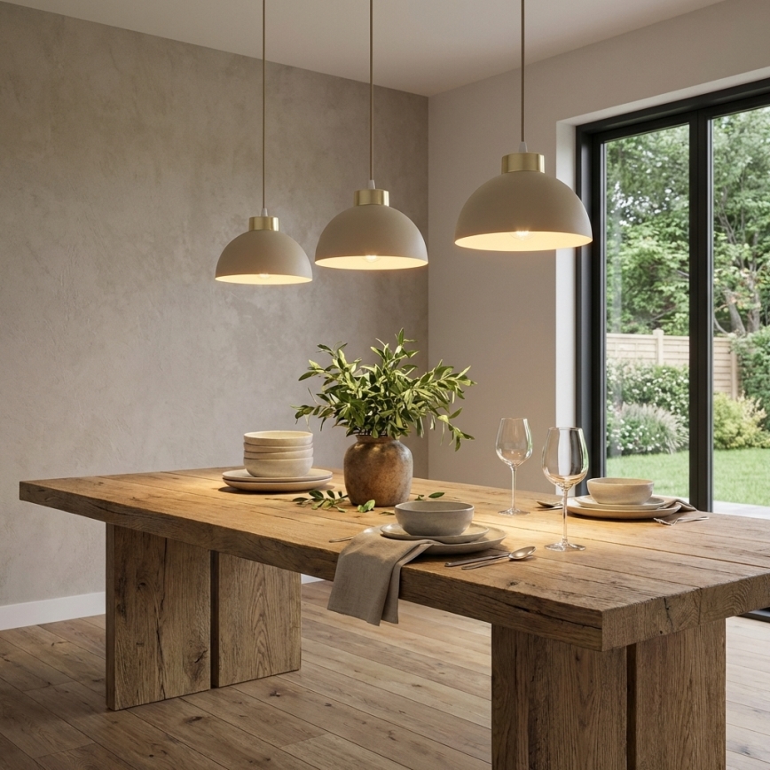 Brilagi - Závesné svietidlo na lanku 1xE27/60W/230V pr. 18 cm béžová/zlatá