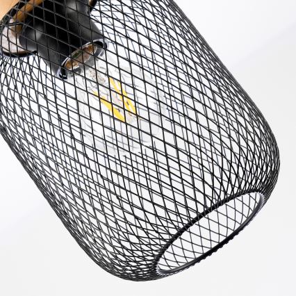 Brilagi - Závesné svietidlo na lanku BASKLITE 1xE27/15W/230V drevo/čierna