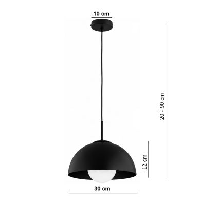 BRILAGI - Závesné svietidlo na lanku COSMO 1xE27/60W/230V priem. 30 cm čierna