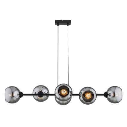 Brilagi - Závesné svietidlo na lanku DIOR 6xE27/60W/230V čierna/dymová šedá