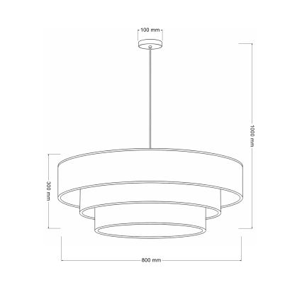 Brilagi - Závesné svietidlo na lanku LUNETA 3xE27/60W/230V pr. 80 cm krémová/zlatá