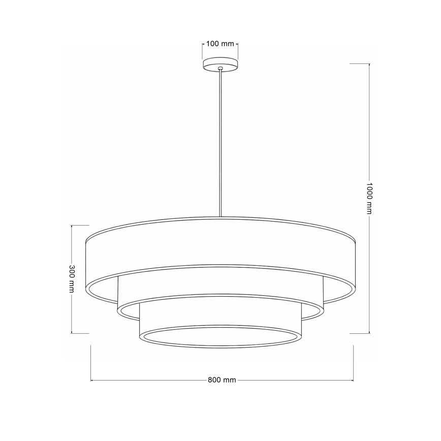 Brilagi - Závesné svietidlo na lanku LUNETA 3xE27/60W/230V pr. 80 cm krémová/zlatá