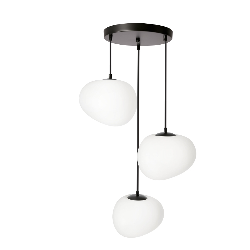 BRILAGI - Závesné svietidlo na lanku PEBBLES 3xE27/40W/230V pr. 42 cm čierna