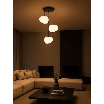 BRILAGI - Závesné svietidlo na lanku PEBBLES 3xE27/40W/230V pr. 42 cm čierna