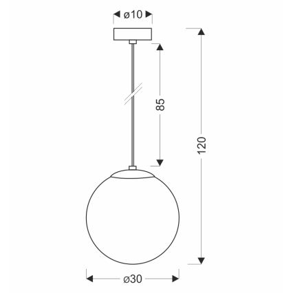 BRILAGI - Závesné svietidlo na lanku POLOS 1xE27/40W/230V pr. 30 cm čierna