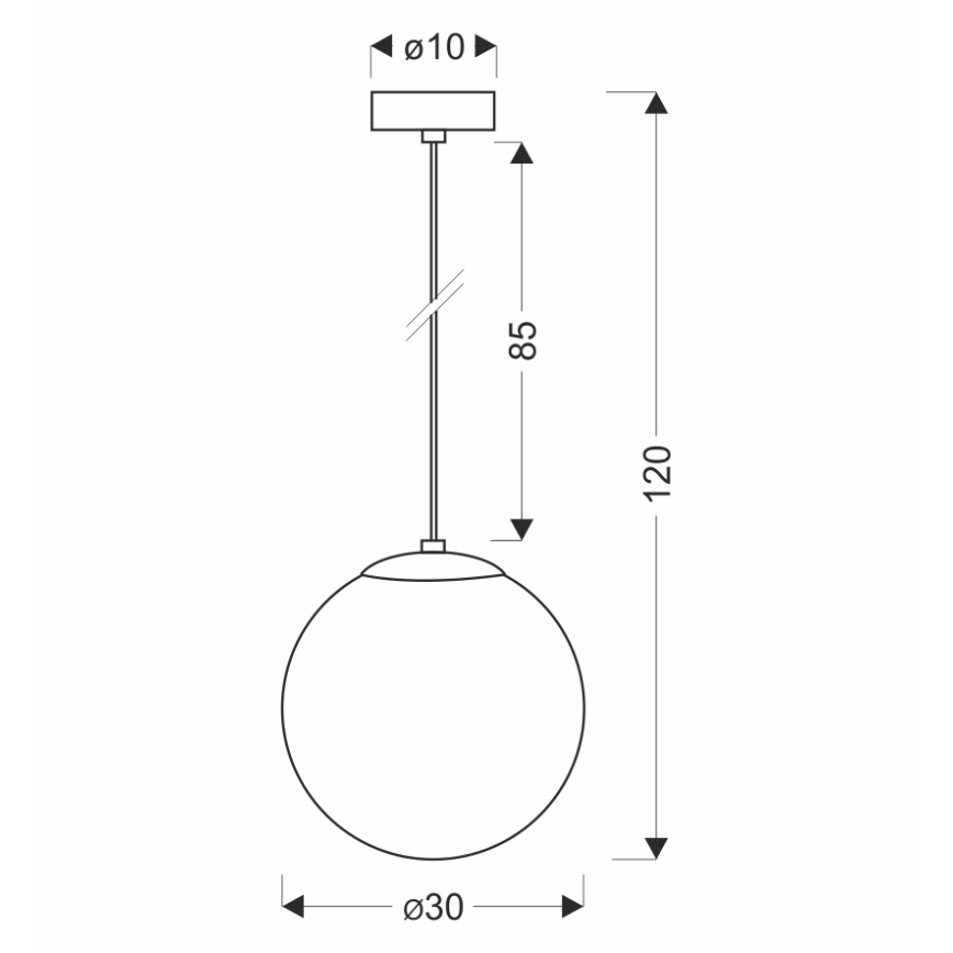 BRILAGI - Závesné svietidlo na lanku POLOS 1xE27/40W/230V pr. 30 cm čierna
