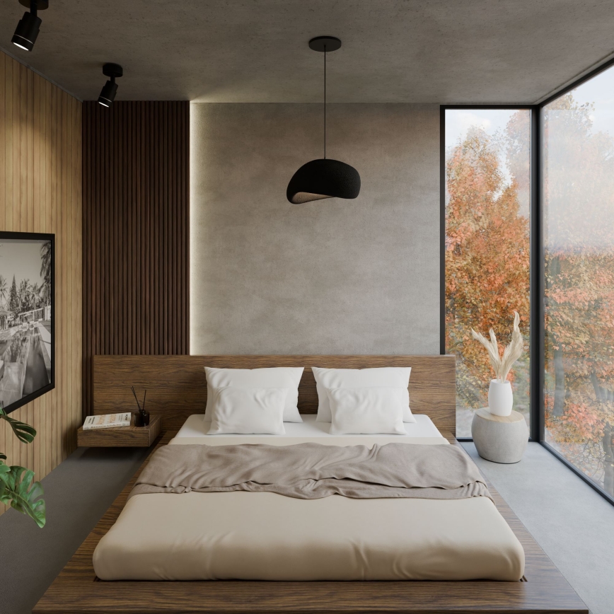 Brilagi - Závesné svietidlo na lanku WABI SABI 1xE27/40W/230V priemer 35 cm čierna