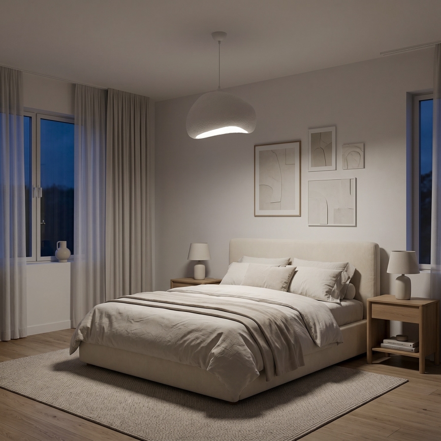Brilagi - Závesné svietidlo na lanku WABI SABI 1xE27/40W/230V priemer 42 cm biela