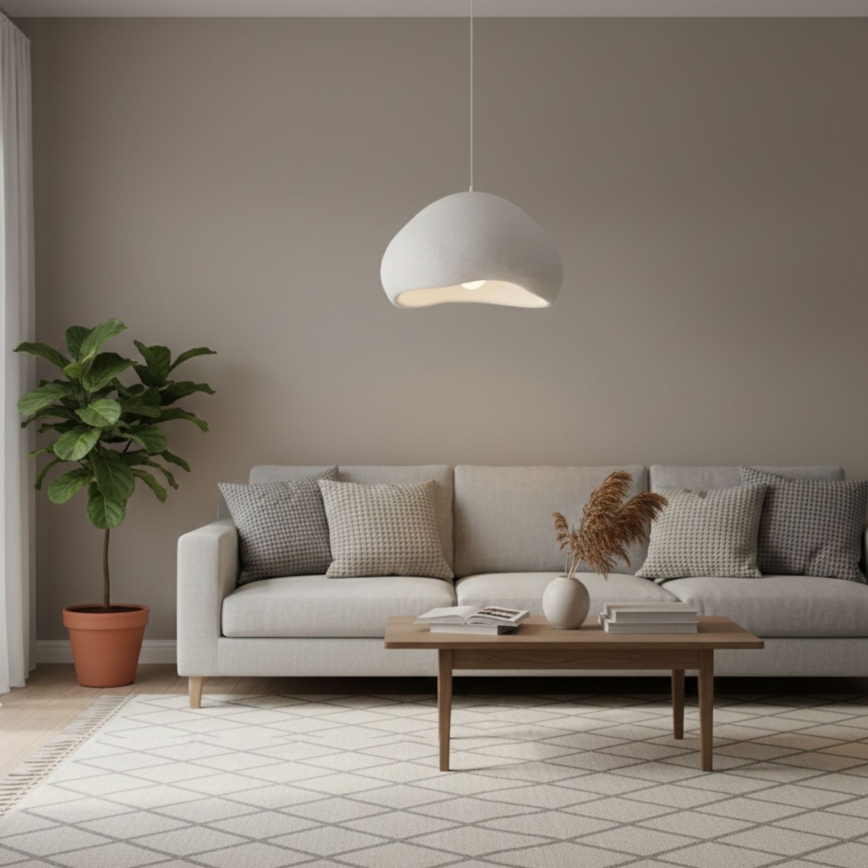 Brilagi - Závesné svietidlo na lanku WABI SABI 1xE27/40W/230V priemer 50 cm biela
