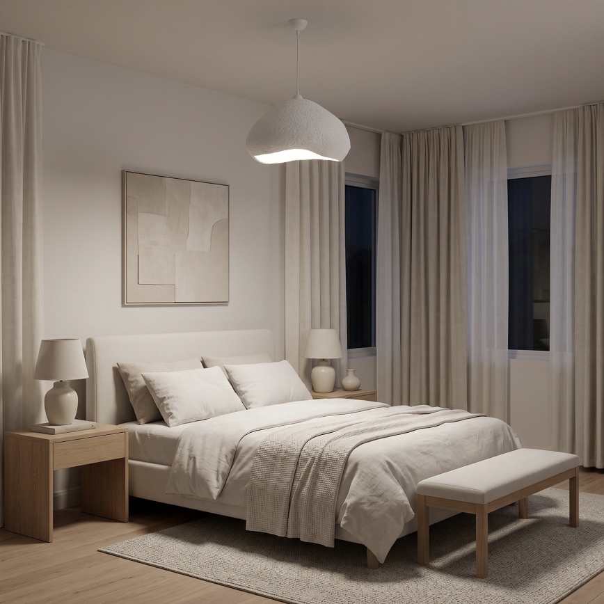 Brilagi - Závesné svietidlo na lanku WABI SABI 1xE27/40W/230V priemer 50 cm biela