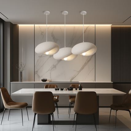 BRILAGI - Závesné svietidlo na lanku WABI SABI 1xE27/60W/230V, priemer 40 cm, biela