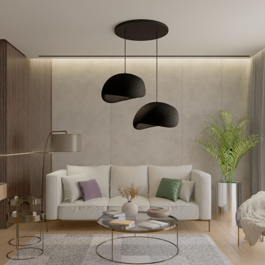 Brilagi - Závesné svietidlo na lanku WABI SABI 2xE27/40W/230V pr. 60 cm čierne